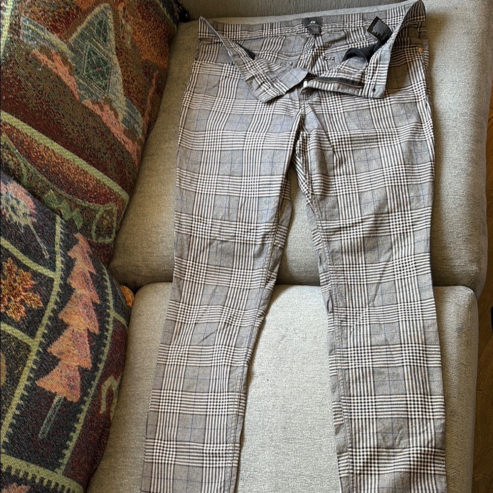 COPY - Men's H&M Plaid Pants - Gray